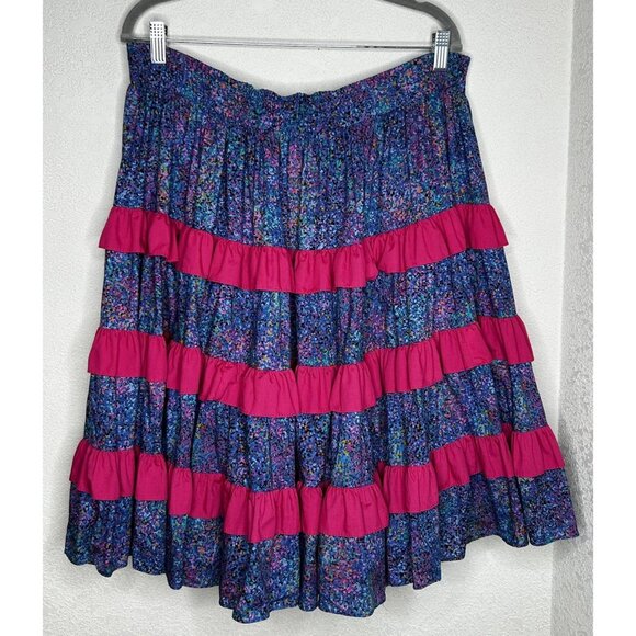 Vintage Square Up Fashions Skirt Womens L Square Dance Ruffle Western 80s USA - Picture 2 of 10